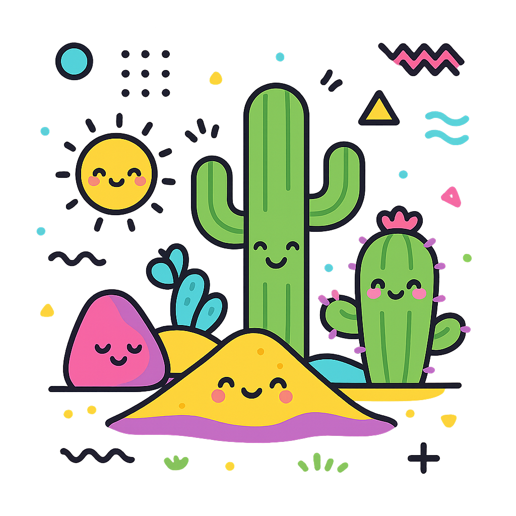 Illustration of Empty desert landscape