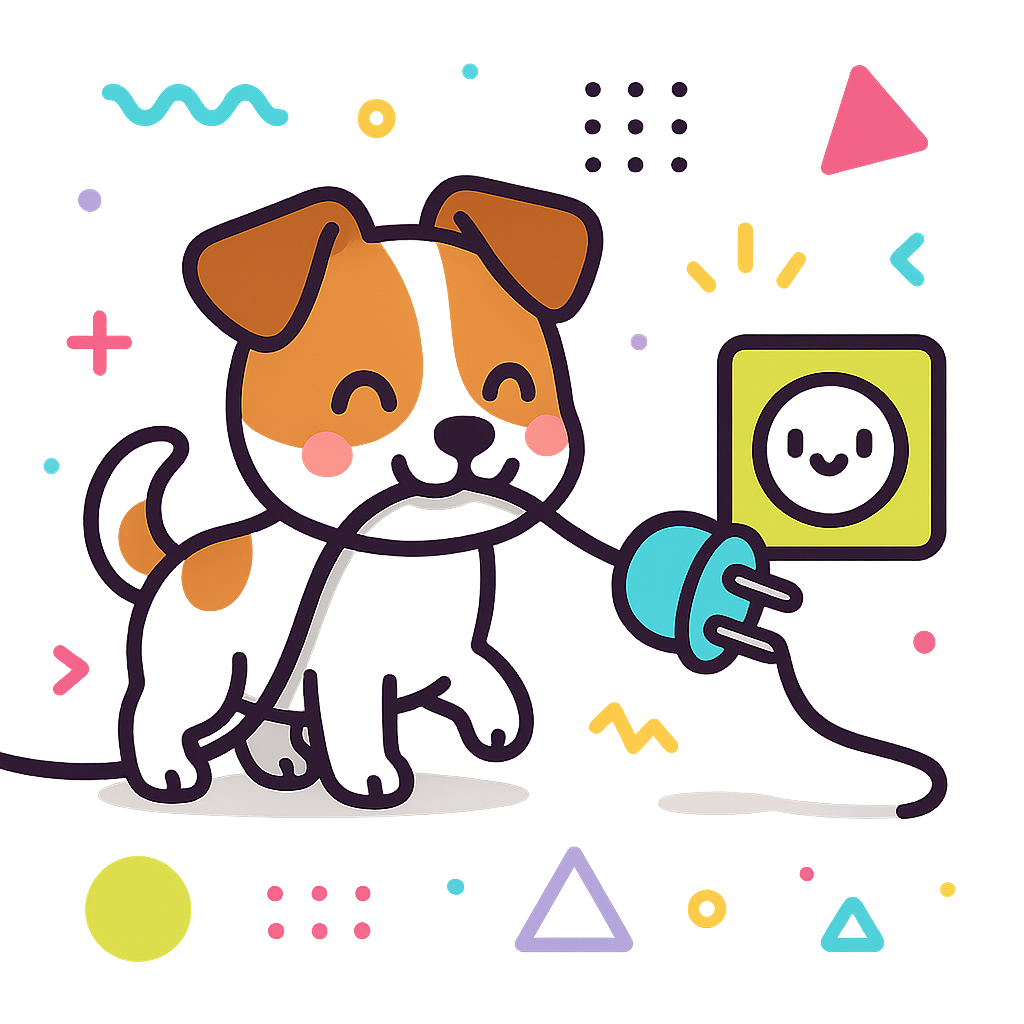 Illustration of Dog pulls plug from wall