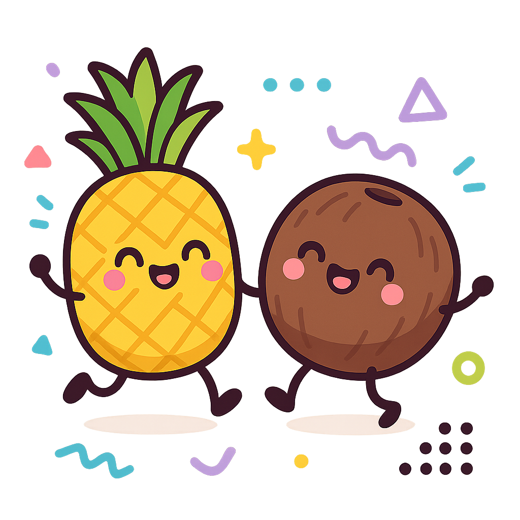 Illustration of Pineapple and coconut dance