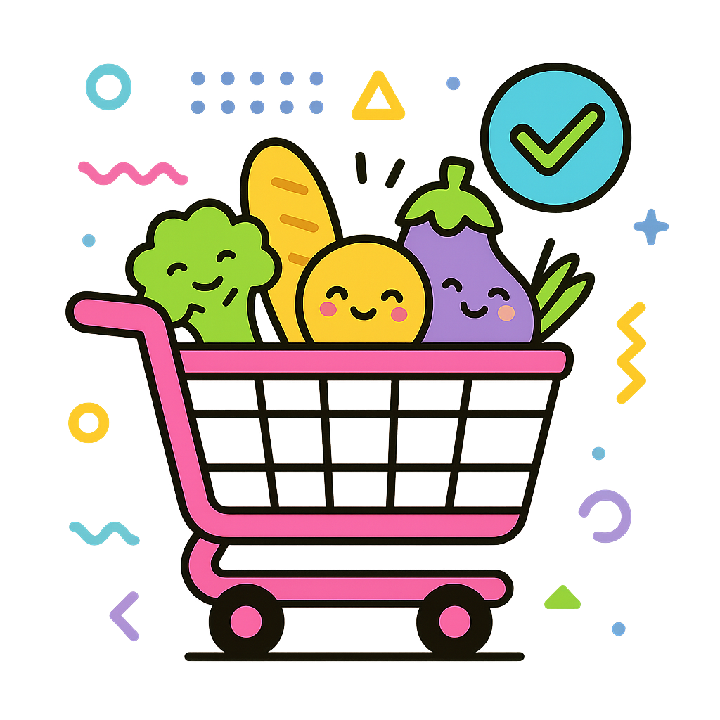 Illustration of Pink cart, successful order