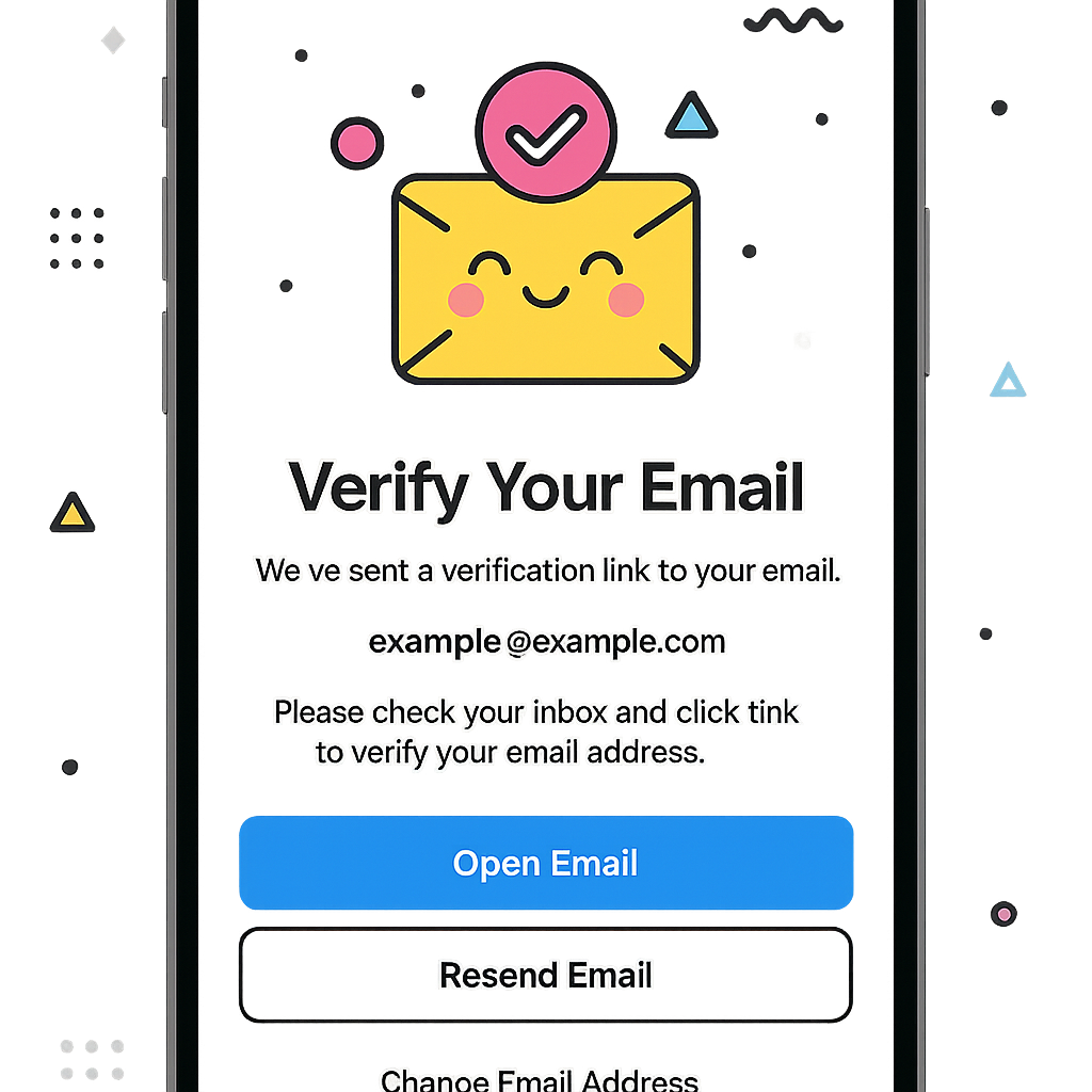 Illustration of Email verification screen concept